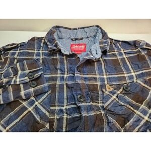 Coleman Flannel Shirt Mens L Plaid‎ Long Sleeve Button Up Outdoor Company